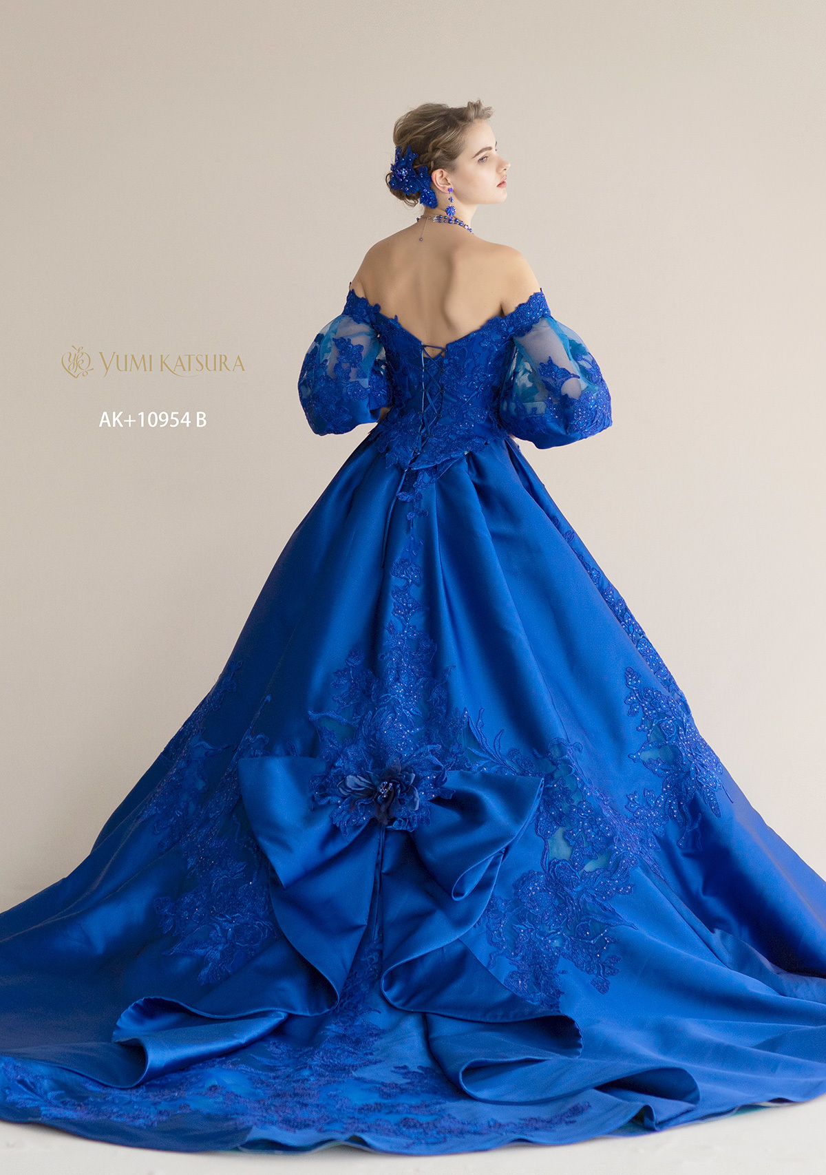 静岡市・富士市・沼津市のドレス専門店フィーノのカラードレス、桂由美AK-10954BLの画像３