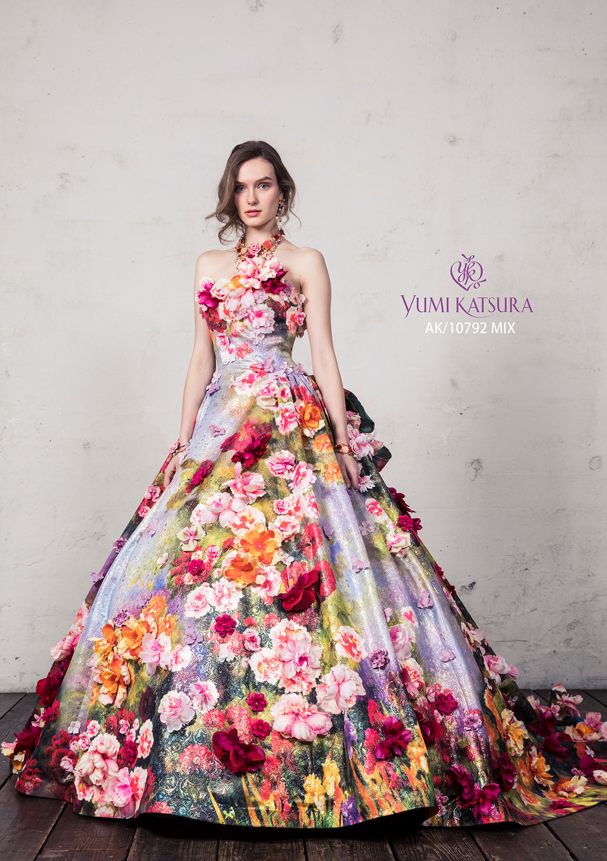 静岡市・富士市・沼津市のドレス専門店フィーノのカラードレス、桂由美AK-10792MIXの画像１