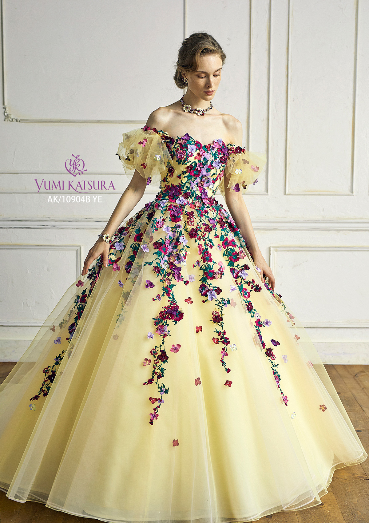 静岡市・富士市・沼津市のドレス専門店フィーノのカラードレス、桂由美AK-10904YEの画像１
