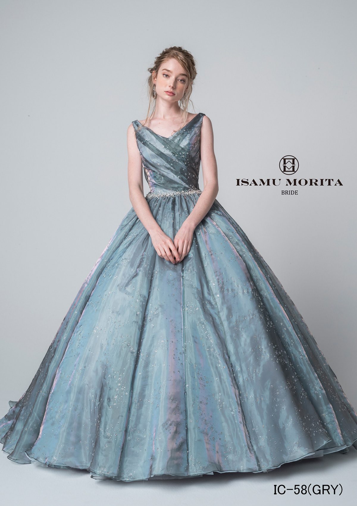 静岡市・富士市・沼津市のドレス専門店フィーノのカラードレス、イサムモリタIC-58GRYの画像１
