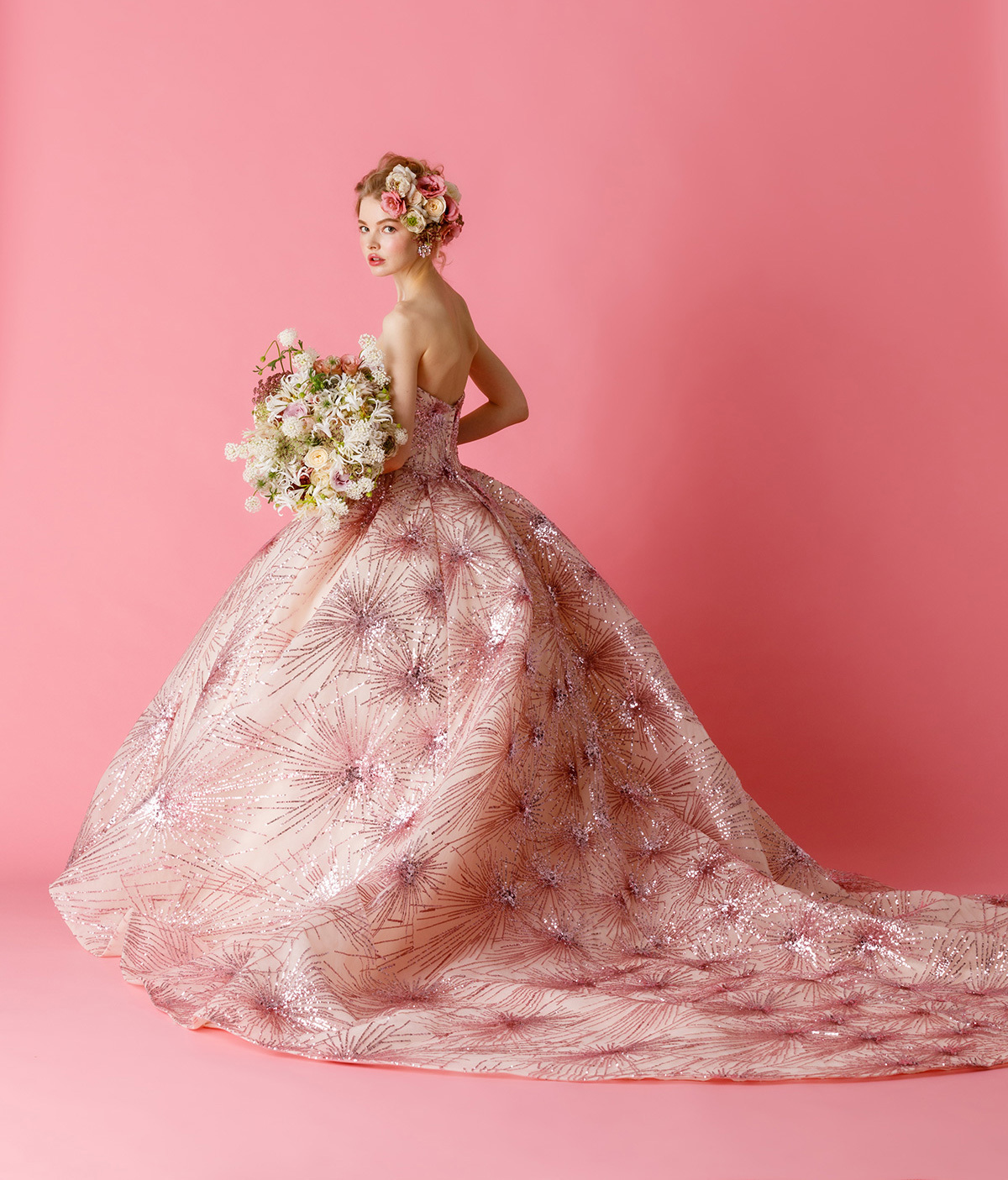 静岡市・富士市・沼津市のドレス専門店フィーノのカラードレス、THE HANY（ザ・ハニー）HY-9941（Pinkhanabi）の画像２