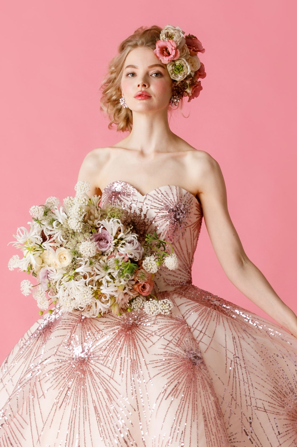 静岡市・富士市・沼津市のドレス専門店フィーノのカラードレス、THE HANY（ザ・ハニー）HY-9941（Pinkhanabi）の画像５