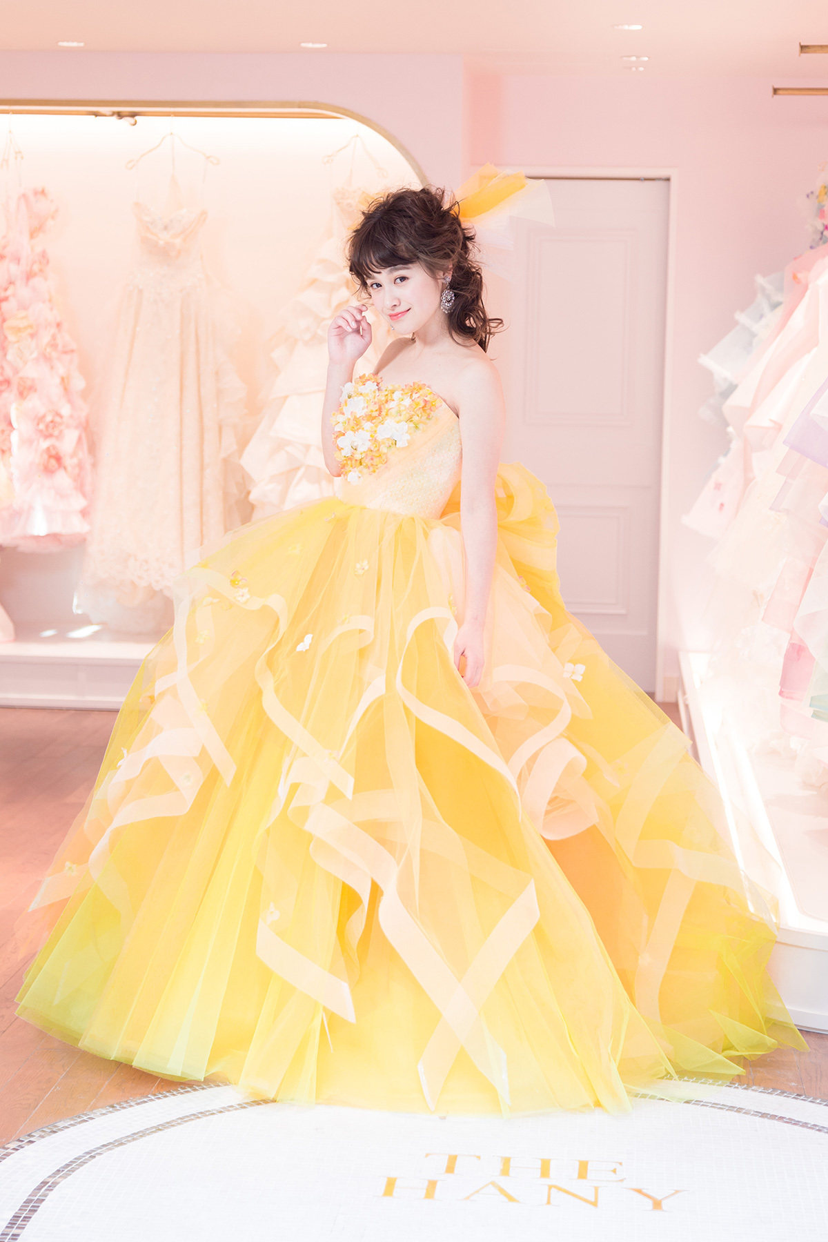 静岡市・富士市・沼津市のドレス専門店フィーノのカラードレス、THE HANY（ザ・ハニー）HY-47759（OrangeColette）の画像１