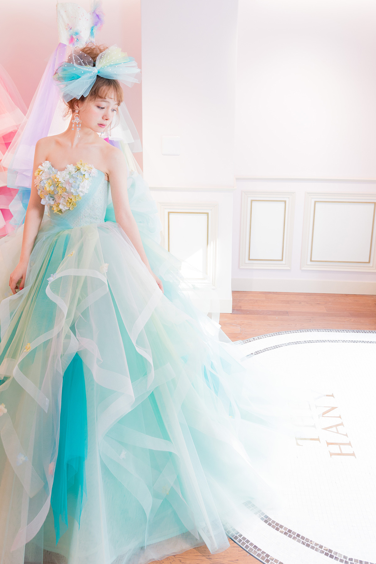 静岡市・富士市・沼津市のドレス専門店フィーノのカラードレス、THE HANY（ザ・ハニー）HY-47759（GreenColette）の画像５