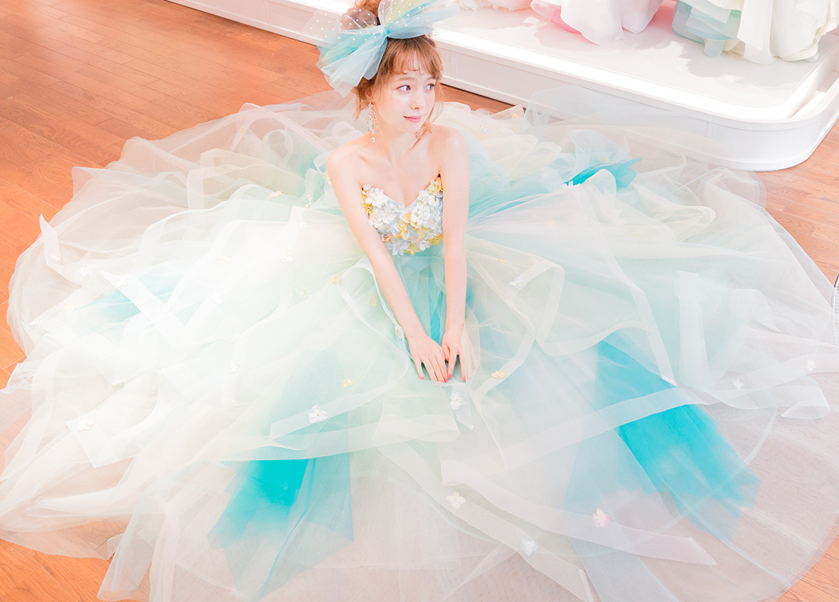 静岡市・富士市・沼津市のドレス専門店フィーノのカラードレス、THE HANY（ザ・ハニー）HY-47759（GreenColette）の画像９