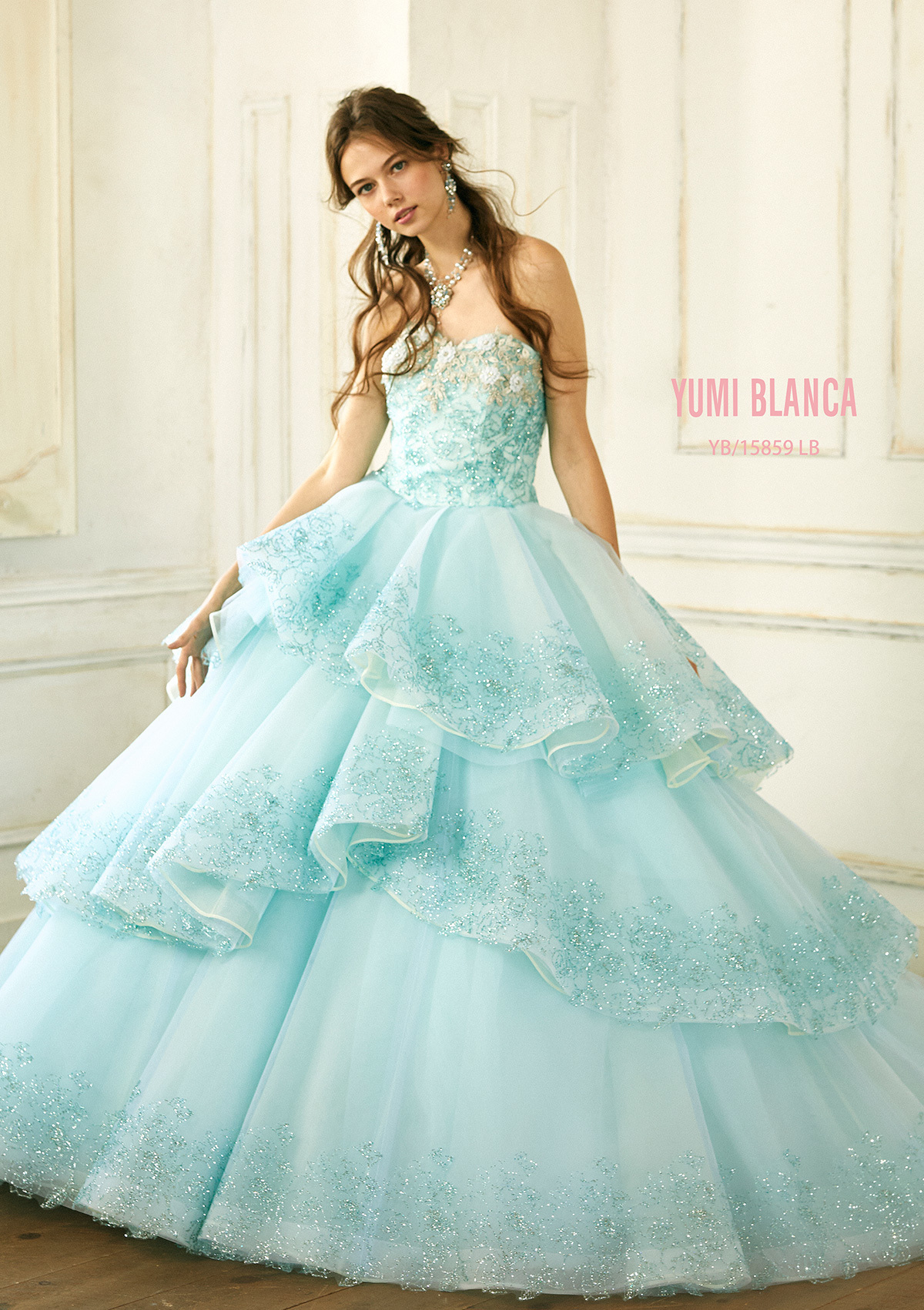 静岡市・富士市・沼津市のドレス専門店フィーノのカラードレス、桂由美YB-15859LBの画像1