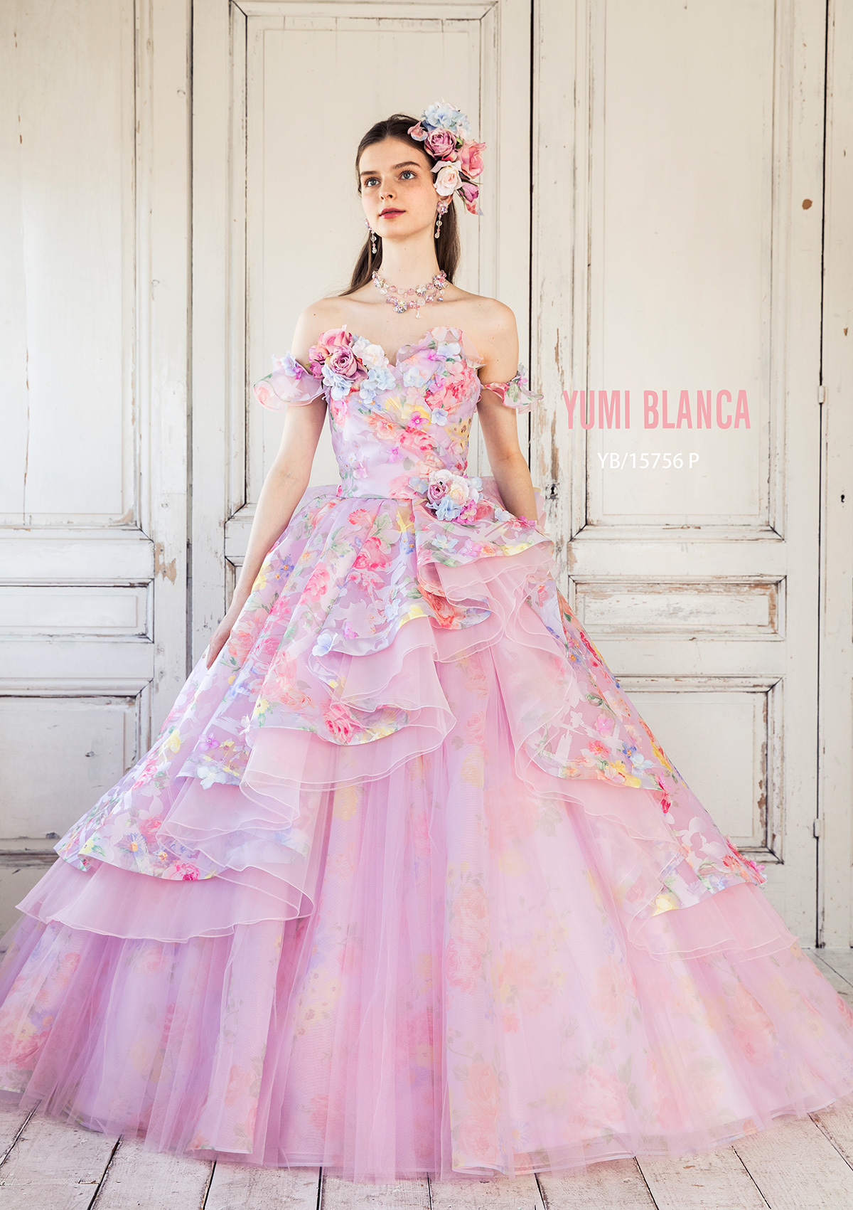 静岡市・富士市・沼津市のドレス専門店フィーノのカラードレス、桂由美YB-15756Pの画像1