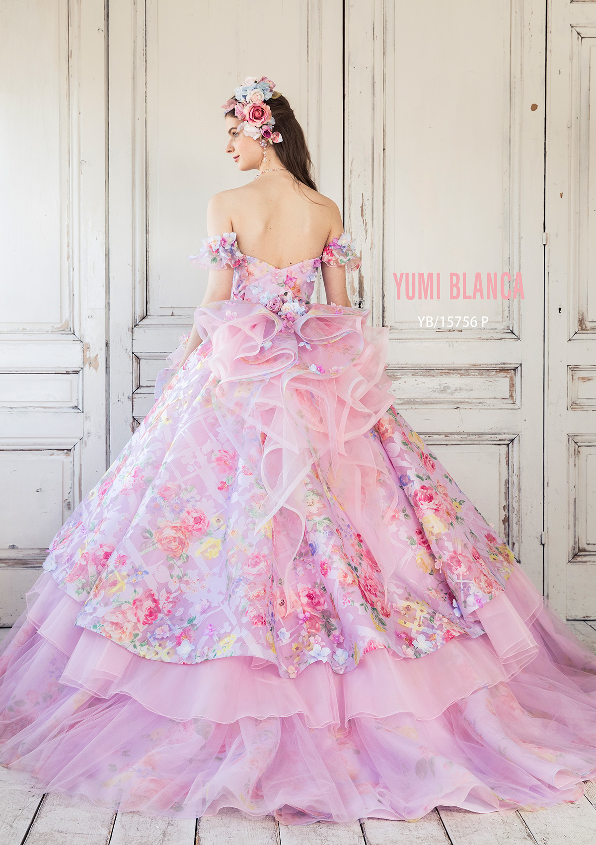 静岡市・富士市・沼津市のドレス専門店フィーノのカラードレス、桂由美YB-15756Pの画像2