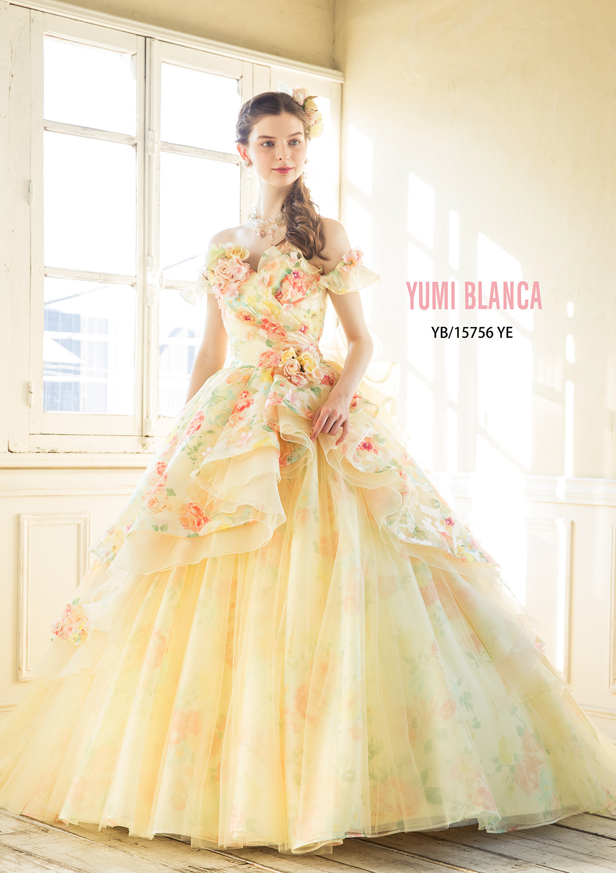静岡市・富士市・沼津市のドレス専門店フィーノのカラードレス、桂由美YB-15756Yの画像1