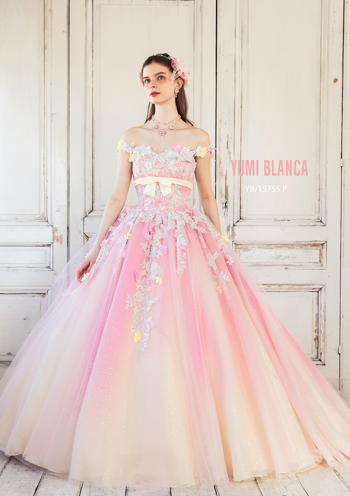 静岡市・富士市・沼津市のドレス専門店フィーノのカラードレス、桂由美YB-15755Pの画像1