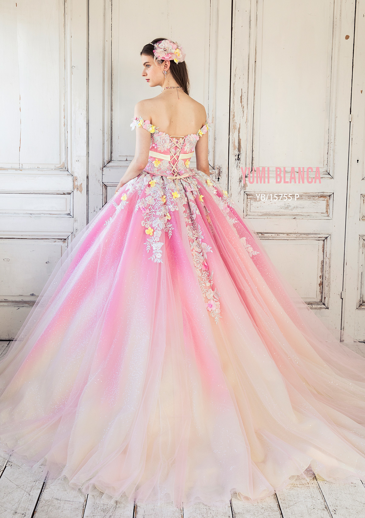 静岡市・富士市・沼津市のドレス専門店フィーノのカラードレス、桂由美YB-15755Pの画像2