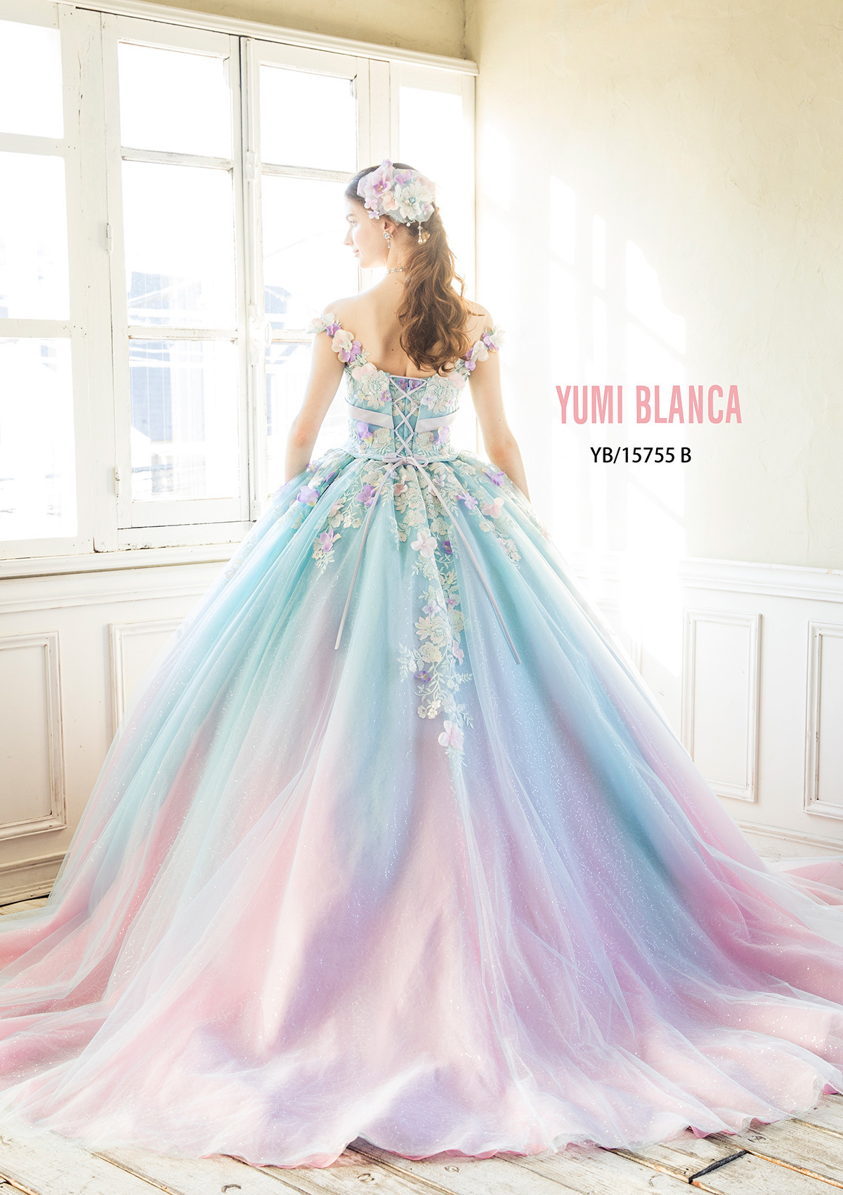 静岡市・富士市・沼津市のドレス専門店フィーノのカラードレス、桂由美YB-15755Bの画像2