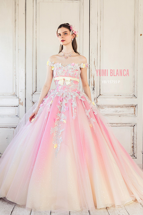 静岡市・富士市・沼津市のドレス専門店フィーノのカラードレス、桂由美YB-15755Pの画像