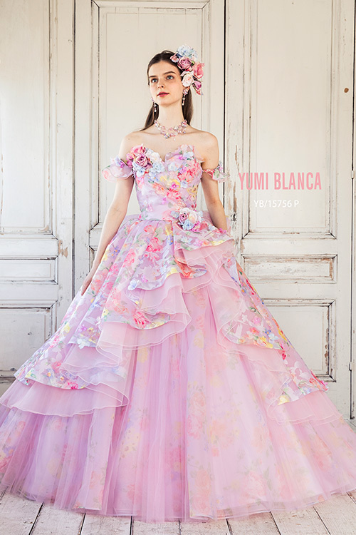 静岡市・富士市・沼津市のドレス専門店フィーノのカラードレス、桂由美YB-15756Pの画像