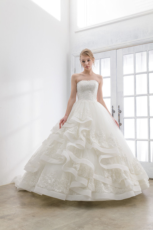 静岡市・富士市・沼津市のドレス専門店フィーノのウエディングドレス、イサムモリタMK-161