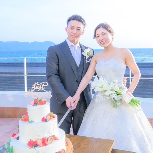 静岡市・富士市・沼津市のドレス専門店フィーノのオリゾンブルーの新郎新婦の卒花ボイス172